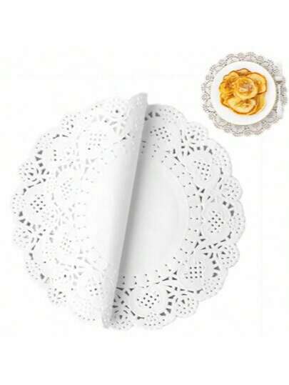 300 pezzi Fogli di carta rotonda, 16,5 cm, monouso per dessert, cibi fritti, piatti, matrimoni, feste, torte, pasticcini, cottura, griglia, frittura