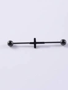 1PC Stainless Steel Threadless Cz Cross Ear Tragus Cartilage Cross Industrial Barbell Spike Lobe Helix Earrings Piercing Body Jewelry - As Shown - View 8