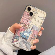 Adecuado para iPhone 16 PRO MAX, funda protectora transparente simple a prueba de golpes con patrón de tren de anime Sakura, alta estética para iPhone 14/15/15 PLUS/13P/12/11/7/8P/X/XR/XSMAX - Mezcla de colores - Ver 8