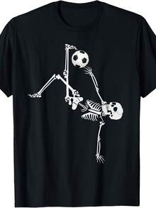 Soccer Skeleton Halloween Soccer Bicycle Kick T-Shirt - 款式14 - 查看 1
