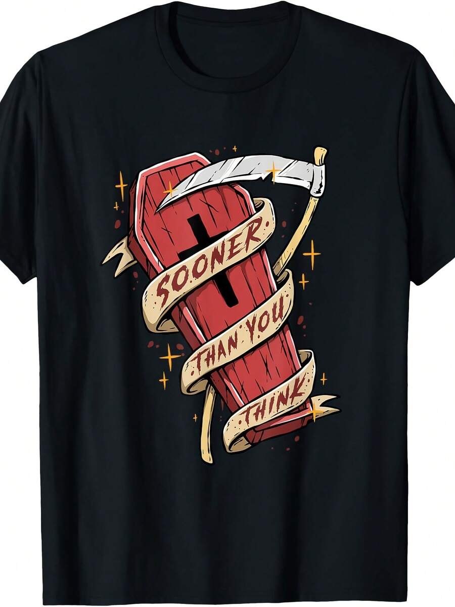 Sooner Than You Think Goth Death Scythe Coffin T-Shirt - 款式22 - 查看 1