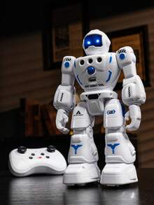 1pc Programmable Remote Control Robot Toy - Equipped With Dancing, Singing, Programming And LED Eyes Functions, Rechargeable RC Robot With Auto-Demo Mode, STEM Learning Toy Suitable For 3-12 Years Old Boys And Girls, Great For Christmas, Easter, Halloween, New Year, Birthday Gifts (White)
