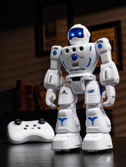 1pc Programmable Remote Control Robot Toy - Equipped With Dancing, Singing, Programming And LED Eyes Functions, Rechargeable RC Robot With Auto-Demo Mode, STEM Learning Toy Suitable For 3-12 Years Old Boys And Girls, Great For Christmas, Easter, Halloween, New Year, Birthday Gifts (White)