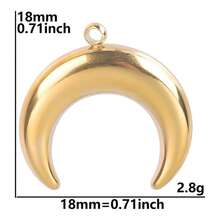 2pcs Heart Lock & Crescent Moon Pendant, 304 Stainless Steel Charm Jewelry Making Supplies, Witch Heart Moon Pendant, DIY Necklace, Keychain, Earrings, Bracelet Decoration, 18k Plated PVD, Unisex