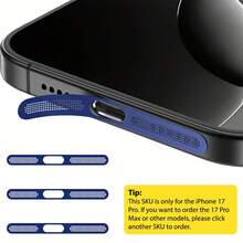 ZYONS 3件装金属扬声器防尘网罩，兼容 17 Pro Max/17 Air/16 Pro Max/16/15/14/13/12系列，耐用金属材质，可选颜色：黑色/银色/宇宙橙/金色/绿色/红色/蓝色/紫色/沙漠钛色 - 3pcs - 查看 21