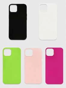 5 件多巴胺纯色手机壳，黑色/白色/绿色/玫红色/粉色，适用于 16/16 Pro/16 Plus/16 Pro Max 防水防震防摔防刮 - 彩色 - 查看 7