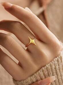 1 Stück mini Edelstahl-Herzring für Frauen und Männer, vergoldet, Verlobungsring, Alltagsschmuck, Paargeschenke & Muttertags-Geschenke