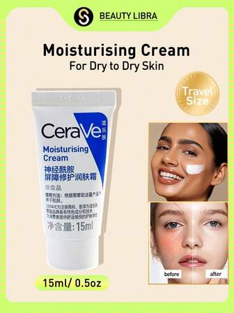 CeraVe Hydrating And Moisturizing Facial Cream, Repairs Skin Barrier,15ml/0.5oz