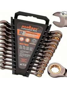 1pc Metric Ratchet Wrench, 72 Teeth Chrome Vanadium Steel