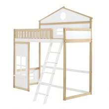 Estruturas de cama infantil, cabeceiras e peseiras - Branco+Natural - Ver 10