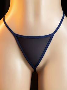 Two-Piece Exotic Women's Underwear Set, Sexy Lace Steel Ring Gathered Translucent Suspender Skirt, Hot Bikini, Perfect For Bedroom Shooting, Romantic Night - 藍色 - 查看 4