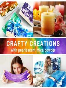 24 色/8 色 5g 0.18oz 不同颜色的珠光云母粉，鲜艳的环氧树脂染料颜色，DIY 珠宝工艺品，持久颜料，艺术和工艺品套装，适用于蜡烛制作，DIY 手工艺品，木制河流桌，液体涂料混合物，杯垫和珠宝制作