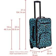Rockland Fashion Softside Upright Luggage Set Blue Leopard 2Piece Set 14 19 Fashion Softside Upright Luggage Set
