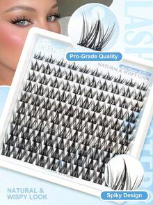 10-16mm CC Curl Lightweight & Fluttery Natural-Looking Eyelash Clusters, Cartoon Style, 100pcs Single Lash Clusters, Multi-Purpose DIY Eyelash Extension, Easy For Beginners, Great Gift For Women & Girls - D - View 3
