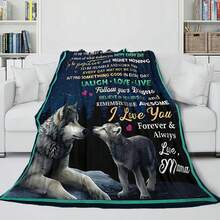 I'm Giving My Son A Fleece Blanket - A Heartwarming Design With Heartfelt Messages, A Heartfelt Message Design, Made With Love,Super Soft Flannel Printed  Blanket, As Birthday Gifts, Family, Wedding, Souvenir Blankets, Polyester Blankets Suitable For All Seasons, Washable, Machine Washable, Lightweight, Breathable, Comfortable, Warm, Unique, 280gsm For HimPersonalized Ideal Gifts For Her.  Perfect Nap, Camping, Travel, Home, Daily Life, Office Decoration, Birthday, Anniversary, Valentine's Day, Thanksgiving, Christmas, Halloween, Wedding, New Year Gifts ,Sofa,Bed,Car,Bedroom,Living Room,Office,  Outdoor Camping, Beach,Wall Decoration - 多色6 - 查看 5