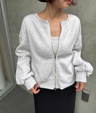 FRIFUL Damska bluza z okrągłym dekoltem, opadającymi ramionami, długim rękawem i kwiatowym nadrukiem, luźna, swobodna, uniwersalna na jesień