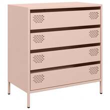 vidaXL Credenza rosa 68x39x73,5 cm in acciaio laminato a freddo