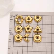 1/5 件 304 不锈钢 18K 镀金月亮花心星大孔六角多面隔珠适用于珠宝制作，女士不锈钢珠宝珠饰工艺，耳环，项链，DIY 珠宝配饰，珠饰工艺 - 彩色 - 查看 4