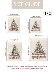 1 pieza Impresión de arte en lienzo de Navidad, decoración navideña para el hogar, póster de estilo vintage para sala de estar, dormitorio, pasillo - Sin marco