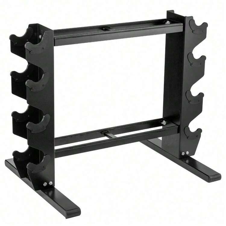 Compact Dumbbell Rack Heavy Duty Dumbbell Rack Dumbbell Rack Weight Storage Rack Compact Gym Storage Rack Kettlebell Rack Multi-Tier Weight Rack Home Fitness Racks - الأسود - مشاهدة 4