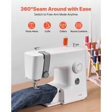 Sewing Machine, 18 Stitch Applications, With LED Light And Foot Pedal, Simple Dial Control, Interior Metal Frame, Lightweight And Portable Beginner Sewing Machine For Adults Crafts And Mending - View 5