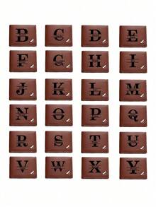 Customized Men's Solid Color Letter Print Short Wallet, PU Leather Material, Minimalist Bifold Multi-Card Wallet, Personalized Gift Suitable For Brothers, Fathers, Boyfriends, Anniversary, Father's Day, Christmas, Valentine's Day And Other Occasions (This Product Only Includes The Wallet, Other Items In The Picture Are For Display Only) - Brown - View 10