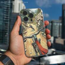 Mountain Bike Bicycle Phone Case Covercompatible with  17,16,15,14,13,12,11 Pro,Max,Plus,X,XS,XR,SE4,E Mini Transparent Soft Cover,Covercompatible with  17 Hülle, 17 pro Hülle, 17 promax Hülle