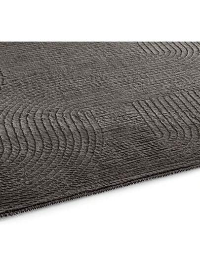 Taracarpet Short Pile Boho Sk Polyester Vloerkleed In 3D Look, Washable, Easy To Clean Robust, Ideal Living Room, Bedroom Children's Also As Bath Mat, Anthracite Waves, 050 080 Cm view 9