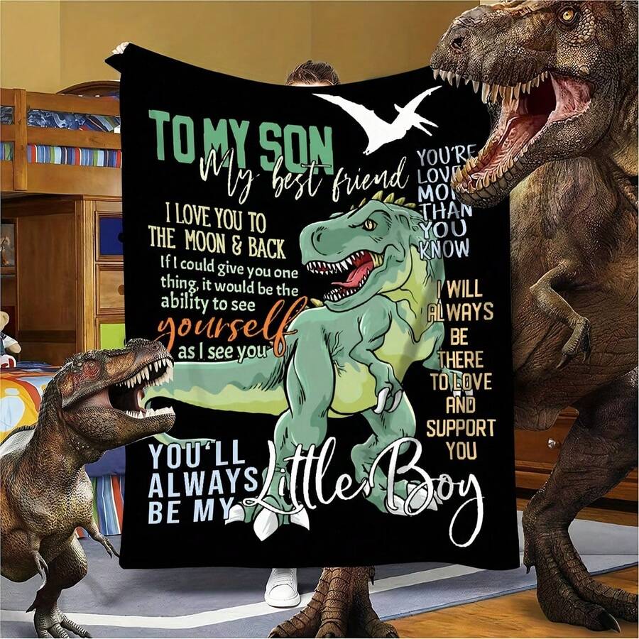 I'm Giving My Son A Fleece Blanket - A Heartwarming Design With Heartfelt Messages, A Heartfelt Message Design, Made With Love,Super Soft Flannel Printed Blanket, As Birthday Gifts, Family, Wedding, Souvenir Blankets, Polyester Blankets Suitable For All Seasons, Washable, Machine Washable, Lightweight, Breathable, Comfortable, Warm, Unique, 280gsm For HimPersonalized Ideal Gifts For Her. Perfect Nap, Camping, Travel, Home, Daily Life, Office Decoration, Birthday, Anniversary, Valentine's Day, Thanksgiving, Christmas, Halloween, Wedding, New Year Gifts ,Sofa,Bed,Car,Bedroom,Living Room,Office, Outdoor Camping, Beach,Wall Decoration - Nhiều màu 10 - Xem 1