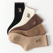 5 双儿童纯色兔子中筒袜，适合 1-2 岁、2-3 岁、3-8 岁、8-12 岁，秋冬季 - 彩色 - 查看 10