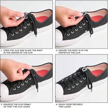 Shoelace Knot Clips Keep Shoe Laces Tied Secure Shoelace Bow Clip Accessory - Xám - Xem 6