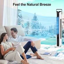 2025 New 3 In 1Tower Fan For Bedroom, Upgrated 6 Speeds Ultra-Quiet Floor Fan, 60° Oscillating Fans For Indoors With 28ft/S Velocity, Standing Fans, Bladeless Fan Powerful For Home Office Roomn - 查看 11