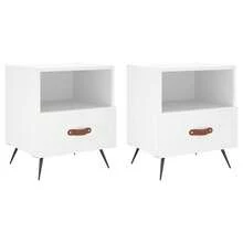 vidaXL 2 Stück Nachttische Weiß 40x35x47,5 cm Holzwerkstoff - Bianco - Visualizzare 2