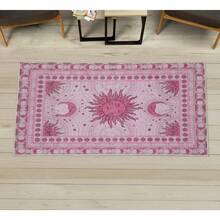 Retro Mid Century Abstract Pattern Rug On Ivory Background, Dark Orange And Reseda Green, 4' X 5' 5", Ideal For Bedroom, Dorm And Living Room - Pink - View 1