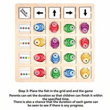 儿童木制蒙特梭利玩具小孩逻辑思维训练方向颜色认知益智对战桌游 - 彩色 - 查看 8