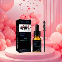 EELHOE Pure Castor Oil Eyelash Serum 0.34oz, Daily Moisturizing & Conditioning Lash Treatment With Easy-Apply Brush, Waterproof Formula In Elegant Black Dropper Bottle, Suitable For Daily Care And As A Thoughtful Gift - 黑色 - 查看 4