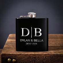 Personalized Men's Flasks, Custom Flask, Black Portable Flasks, Best Man Flasks, Wedding Party Favors, 1pc , Ideal Gift For Him, Boyfriend, Dad, Friends, Anniversaries, Valentine's Day, Father's Day Gift, Graduation, Unique Gift, Groomsmen Proposal - Black - View 13