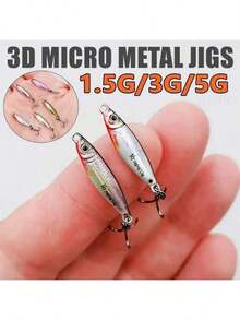 微型铁板饵 1.5/3/5克 3D 迷你 VIB 诱饵 金属铸造夹具 勺鱼 微型亮片鱼饵 人工鱼饵 - 彩色 - 查看 3