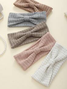 jralon 3pcs/Set Fashionable Versatile Knitted Bow Headbands, 3 Colors Easily Match Various Styles