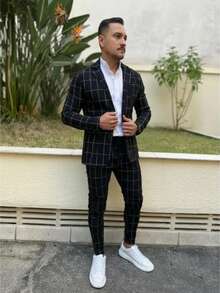 Men's Set Blazer Pants Slim Suit Formal Fashion