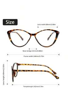 1 Pair Women's Blue Light Absorbing Eyewear - Polished Cat Eye Big Frame Glasses For Computer Use & Vision Care |   Back To School, Fall, Christmas - màu đen - Xem 2