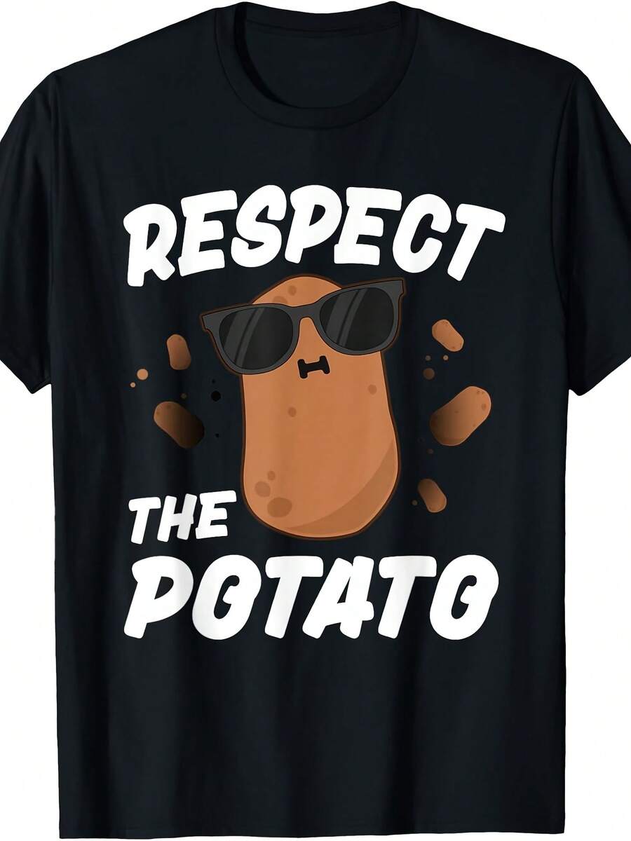 Respect The Potato For Boys Funny Vegetable T-Shirt - Style 25 - View 1