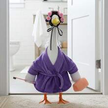 Porch Goose Outfits Stylish Cute Goose Clothes Curling Hat And Bathrobe 2 Pcs Set - Purple - View 2