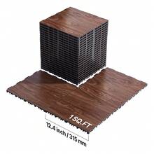Fitness Floor Mat - PP-Verbundplatten, braune Holzmaserung, 25 piezas - Ver 10