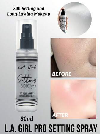  L.A. Girl PRO Setting Spray, 24h Makeup Lock, Makeup Improvement, Oil Control, Fine Mist Spray, Long-Lasting, Primer,Post-Makeup Setting, Enhancing Makeup Effect, Wide Angle Nozzle, Moisturizing, Waterproof, Transfer-Proof,80ml, For All Skin Types, Ideal For Daily Use, The Perfect Holiday Gift, Suitable For Birthday Xmas Gift - Ready Best Color, Perfect For Daily Wear.