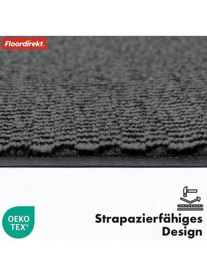Floordirekt Premium Doormat Entrance Area, 80 120 Cm, Anthracite, Dirt Trapper Mat Indoor Outdoor Non Slip Washable, Clean Hallway, Tapijt Front Door, Sky Novo view 6