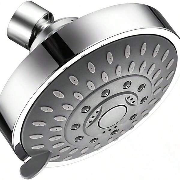 High-Pressure 4-Inch 5-Speed Shower Nozzle, With Adjustable Bracket - Wall-Mounted, Polished Surface, Full-Body Coverage, Easy Installation, Bringing A Refreshing Shower Experience, High-Pressure Shower | Luxury Shower Head | Adjustable Spray, Shower Accessories