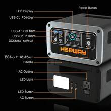 Hepway Portable Power Station 600W Peak, Solar Generator (288Wh/90000mAh) LiFePO4 Battery Solar Power Bank With 5 Ultra-Bright LED Light Modes & 3-Ways To Charge, Lightweight 7.4 Lbs Large Capacity QC3.0 PD 100W 8 Ports Fast Charging Power Station With 2x300W AC Outlets For Outdoor Drone Camping Fishing RV Travel And Home Emergency CPAP Backup Power Charger(Gray, Solar Panel Not Included, US Plug) - 查看 9