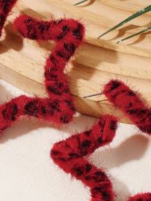 1 par de nuevos pendientes de otoño/invierno con estampado de leopardo y textura esponjosa, con diseños de corazón, redondos y en forma de estrella, de estilo punk dulce con aro grande, accesorios de moda, pendientes exagerados del mismo estilo para grupos de chicas, artículo imprescindible para influencers