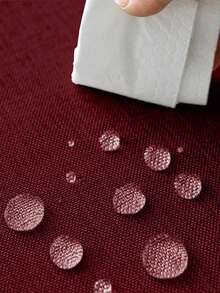 1pc Waterproof & Dirt-Resistant Thick Faux Linen Style Table Runner, Coarse Linen Farmhouse Boho Tear-Resistant Durable Table Runner Cloth, Suitable For Restaurant Decor, Kitchen Decor, Party, Banquet, Birthday, Baby Shower, Wedding, Picnic, Outdoor Gathering And Patio Setting - Burgundy - View 3